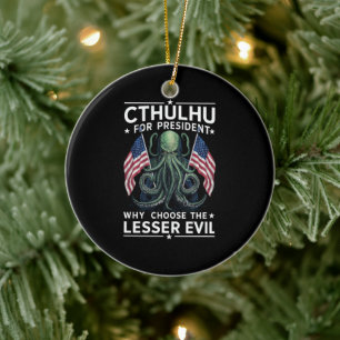 Funny 2024 Wahlen Cthulhu für den Präsidenten Keramik Ornament