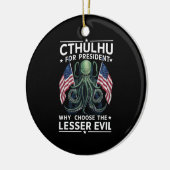 Funny 2024 Wahlen Cthulhu für den Präsidenten Keramik Ornament (Links)