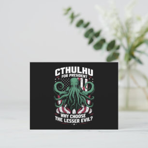Funny 2024 Wahlen Cthulhu für den Präsidenten Postkarte