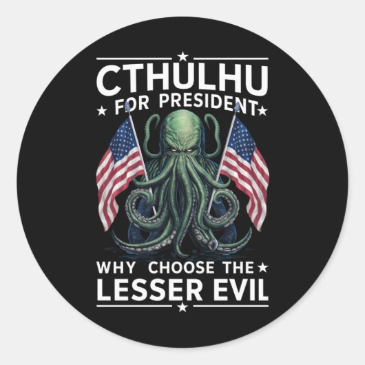 Funny 2024 Wahlen Cthulhu für den Präsidenten Runder Aufkleber (Vorderseite)