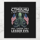 Funny 2024 Wahlen Cthulhu für den Präsidenten Weinetikett (Einzelnes Label)