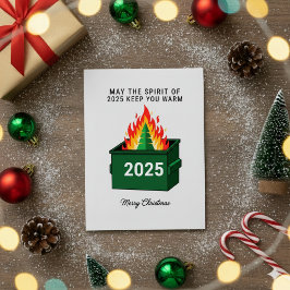 Funny 2025 Dumpster Fire Christmas Greeting Card Feiertagskarte