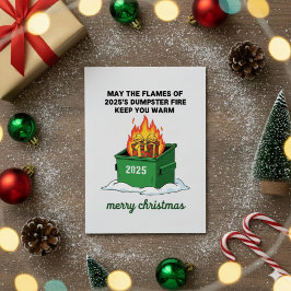 Funny 2025 Dumpster Fire Christmas Greeting Card Feiertagskarte
