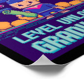 Funny 2025 Gamer Level Complete Master College Gra Poster (Ecke)