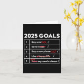 Funny 2025 Goals Unglaublich witzig Neujahr Sarcas Karte (Gelbe Blume)