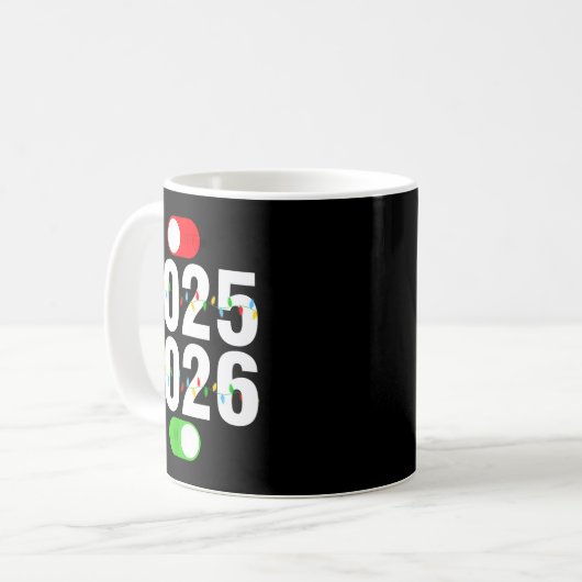 Funny 2025 Off 2026 On Christmas Lights Happy New Kaffeetasse (Vorderseite Links)