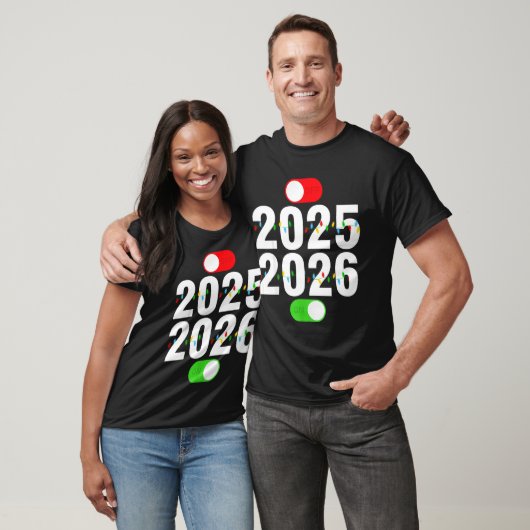 Funny 2025 Off 2026 On Christmas Lights Happy New T-Shirt (Unisex)
