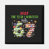 Funny 2025 The Year I Survived Barely 67 Christmas Magnet (Vorne)