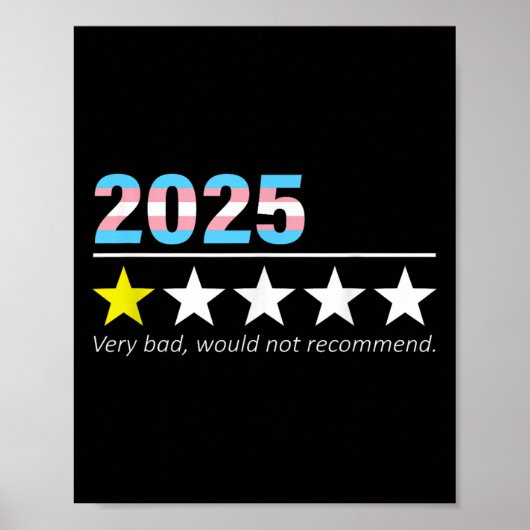Funny 2025 Very Bad Would Not Recommend  Poster (Vorne)