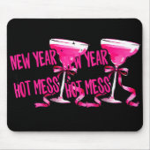 Funny 2026 New Year Same Hot Mess Party Women Girl Mousepad (Vorne)