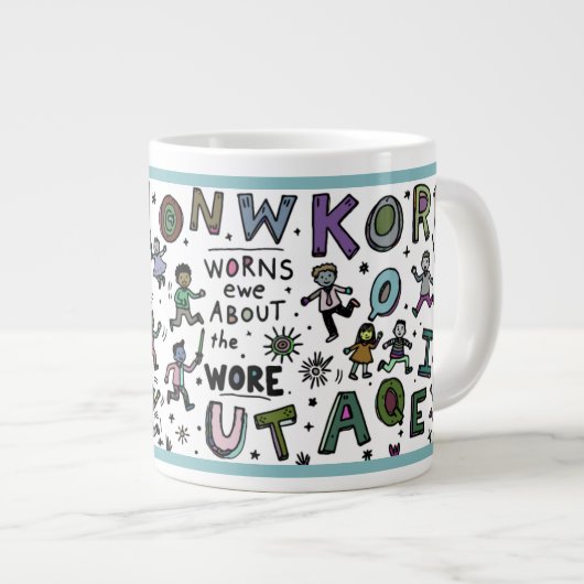 Funny 20oz Mug: Know Won Worns Ewe Jumbo-Tasse (Vorderseite Rechts)