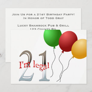 Funny 21. Geburtstag Party   21 Balloons des geset Einladung