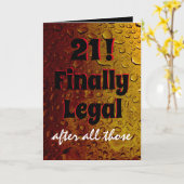 Funny 21 Geburtstag Schwarzes Rot "Endlich legales Karte (Gelbe Blume)