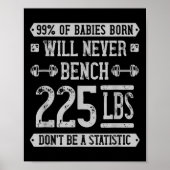 Funny 225 Pound Bench Press Gym - Sei kein Statis Poster (Vorne)