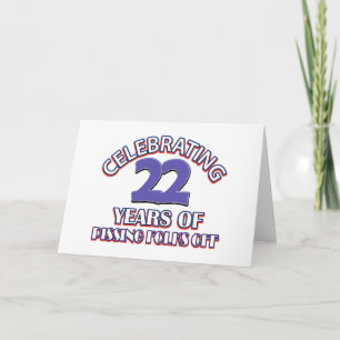 FUNNY 22 Jahre Geburtstagsdesigns Karte