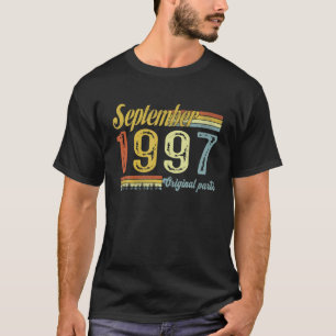 Funny 24th Birthday Vintag 1997 September Art for T-Shirt