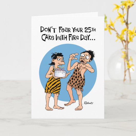 Funny 25. Geburtstag Karte (Gelbe Blume)