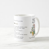 FUNNY 25th Wedding Anniversary Unicorns maßgeschne Kaffeetasse (VorderseiteRechts)