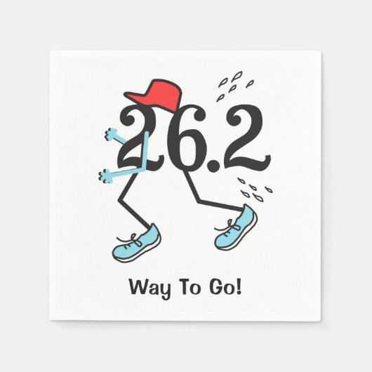 Funny 26.2 Marathon Way to Go Runner Paper Napkins Serviette (Vorderseite)