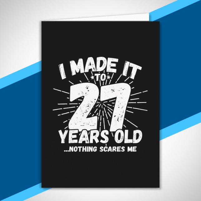 Funny 27. Geburtstag Zitat sarkastisch 27 Jahre al Karte