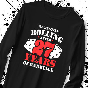 Funny 27 Jahre Paare Verheiratet 27 Jahre T-Shirt