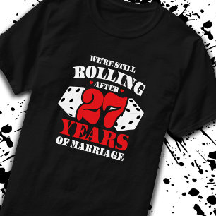 Funny 27 Jahre Paare Verheiratet 27 Jahre T-Shirt