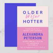 Funny 28. Geburtstag Einladungen Older Wiser (Vorne/Hinten)