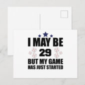 Funny 29. Geburtstag Baseball Fan 29 Jahre alt Geb Postkarte (Vorne/Hinten)