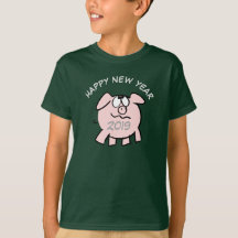 Funny 2 Cartoon Illustration Pig custom Year KT
