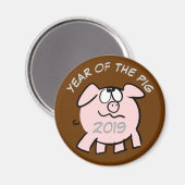 Funny 2 Cartoon Illustration Pig custom Year m Magnet (Vorderseite/Rückseite)