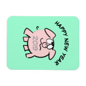 Funny 2 Cartoon Illustration Pig Year 2019 Rec Magnet (Horizontal)