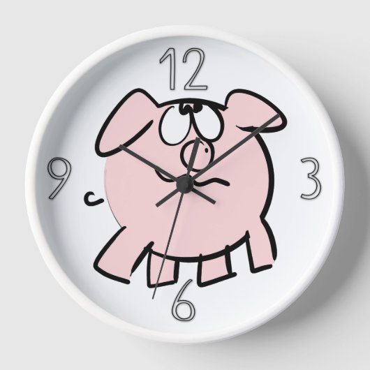Funny 2 Cartoon Illustration Schweinejahr Geburtst Uhr (Vorderseite)