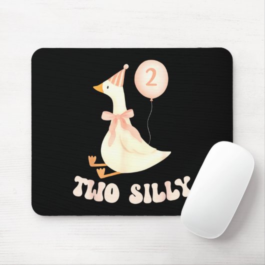 Funny 2nd Birthday Two Silly Goose 2 Year Old Birt Mousepad (Mit Mouse)
