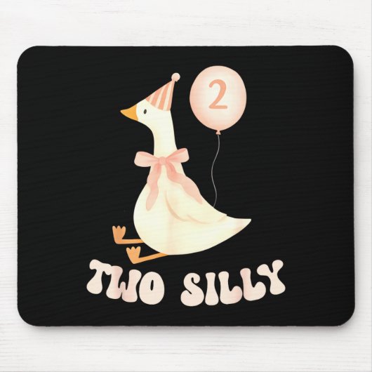 Funny 2nd Birthday Two Silly Goose 2 Year Old Birt Mousepad (Vorne)