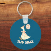 Funny 2nd Birthday Two Silly Goose 2 Year Old Birt Schlüsselanhänger (Vorderseite)