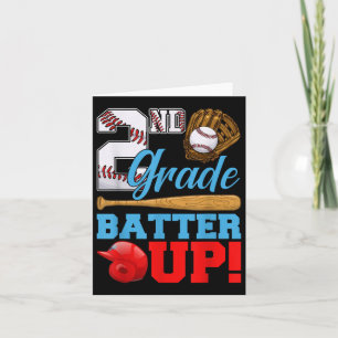 Funny 2nd Grade Batter Up Baseball Erster Tag SC Karte