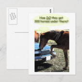 Funny 300 Pferdewagen Postkarte (Vorne/Hinten)