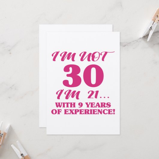 Funny 30. Geburtstag Karte (Vorderseite/Rückseite Beispiel)