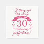 Funny 30. Geburtstag 'Perfection' Serviette (Vorderseite)