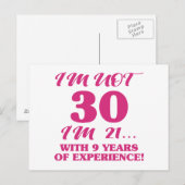 Funny 30. Geburtstag Postkarte (Vorne/Hinten)