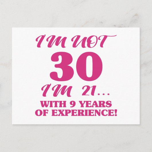 Funny 30. Geburtstag Postkarte (Vorderseite)