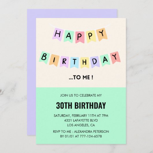 Funny 30th birthday invitations Happy Birthday Einladung (Vorne/Hinten)