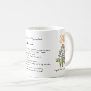 FUNNY 30th Wedding Anniversary Unicorns maßgeschne Kaffeetasse
