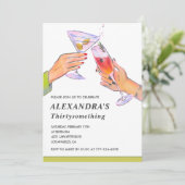 Funny 31. Geburtstag Party Einladungen Cocktail (Stehend Vorderseite)