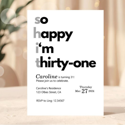 Funny 31st Birthday Funny Humuor Hilarious Einladung