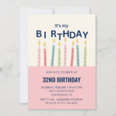 Funny 32. Geburtstag Einladungen Geburtstag Candle (Vorderseite)