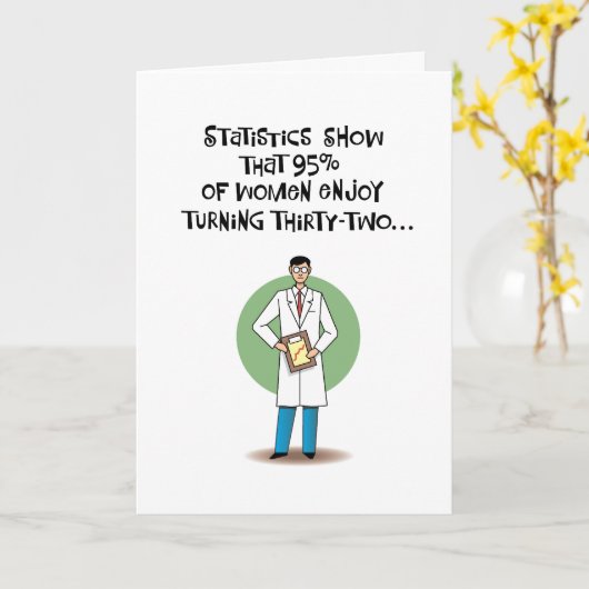 Funny 32. Geburtstag Karte (Gelbe Blume)