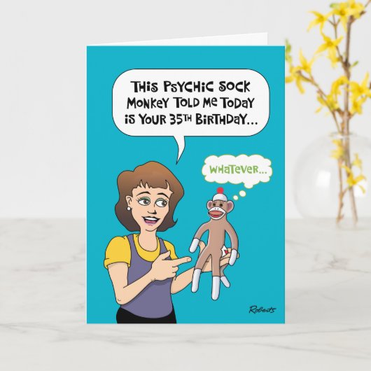 Funny 35. Geburtstag Karte (Gelbe Blume)