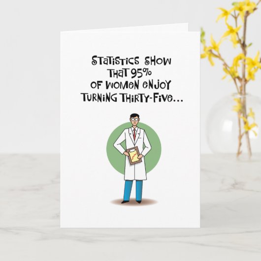 Funny 35. Geburtstag Karte (Gelbe Blume)