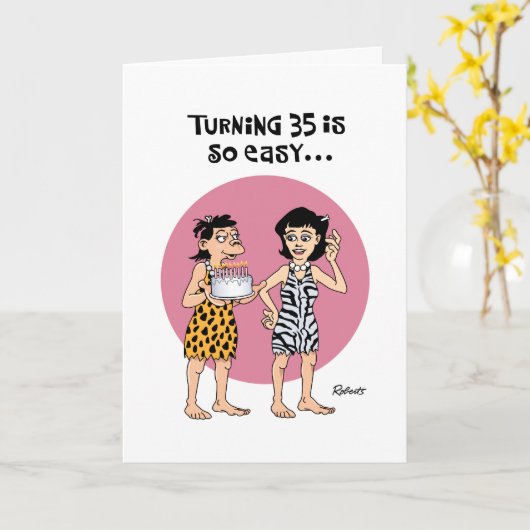 Funny 35. Geburtstag Karte (Gelbe Blume)